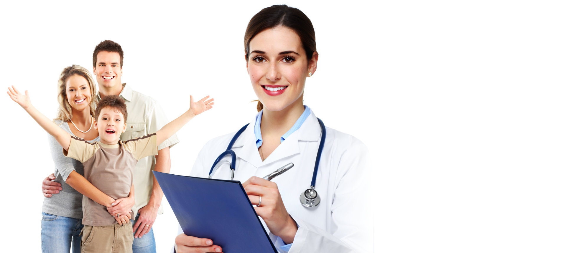 Medical family doctor and patients